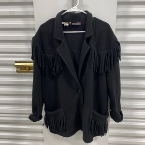 Super fun polar fleece jacket With fringe size large